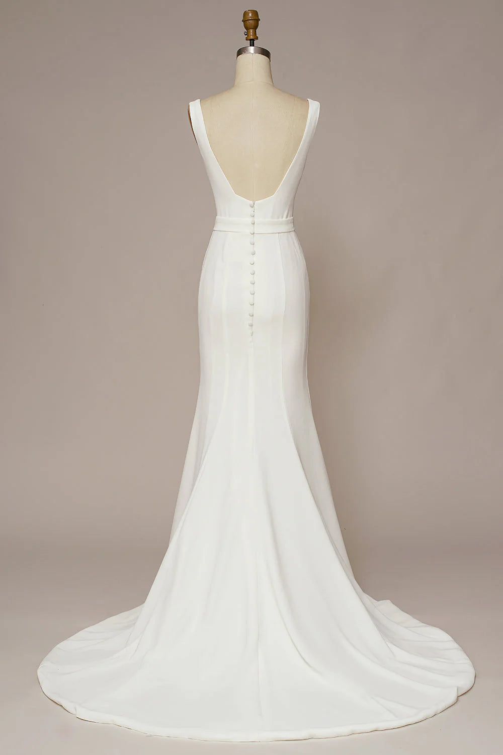 Robe de mariée sirène blanche à col carré